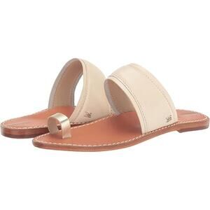 Sam Edelman Cream and Gold Minimalist Slide Sandals